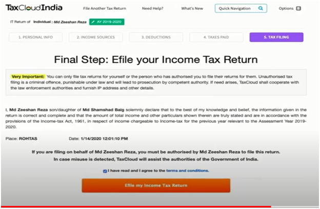 E file my income Tax Return
