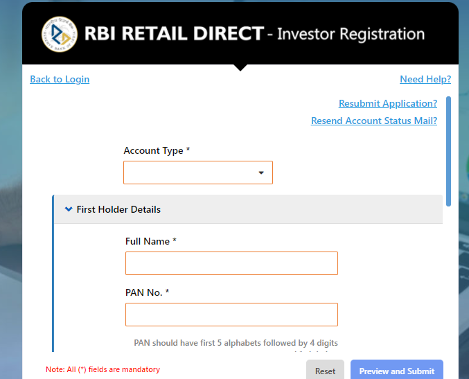 RRD Investor Registration  