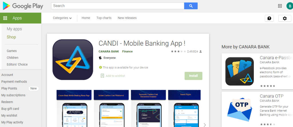 Canara Bank Mobile Banking- CANDI App