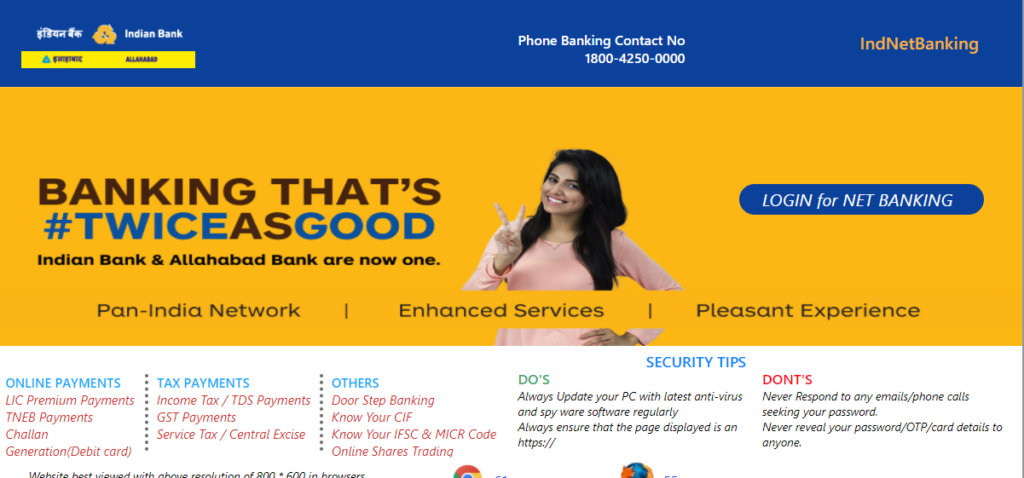 Register for Indian Bank Net Banking