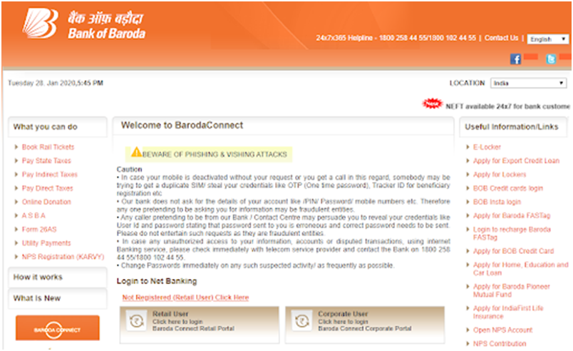 BarodaConnect Login 