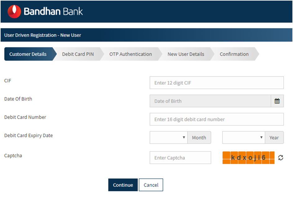 Bandhan Bank Net Banking Activation 