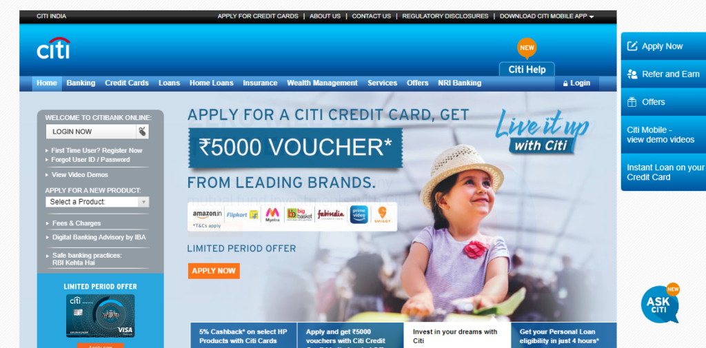 Online Savings Account with Citibank